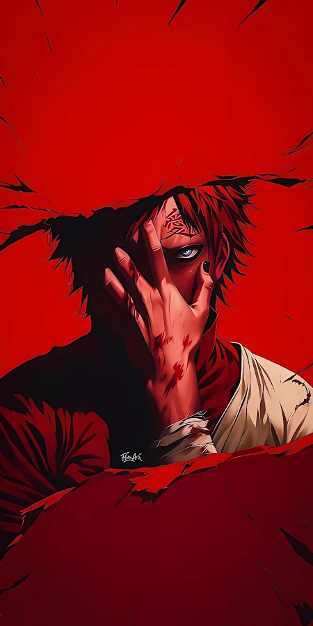 Gaara, Anime, Manga, Red Full HD iPhone Phone Wallpaper