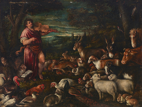 Orpheus charming the animals