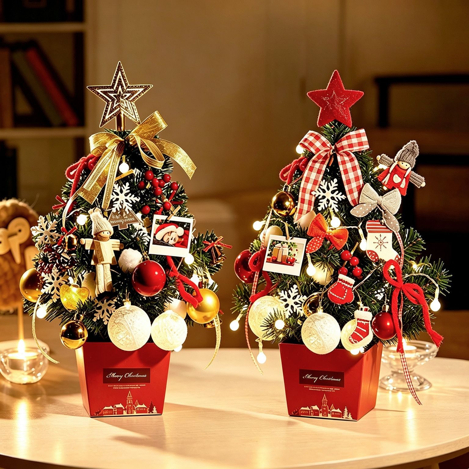 Decorative Tabletop Christmas Tree with Lights, 45 cm