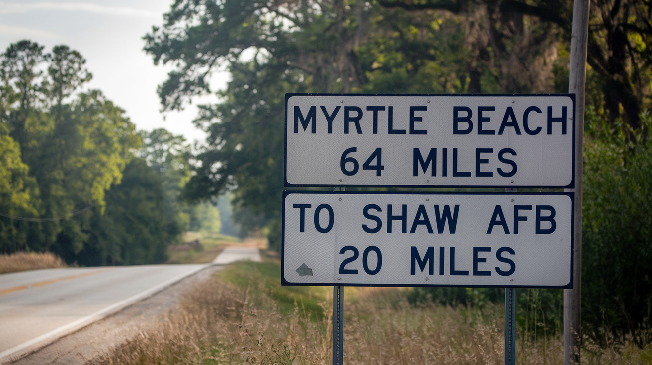 Distance and Travel Tips: Myrtle Beach to Shaw AFB