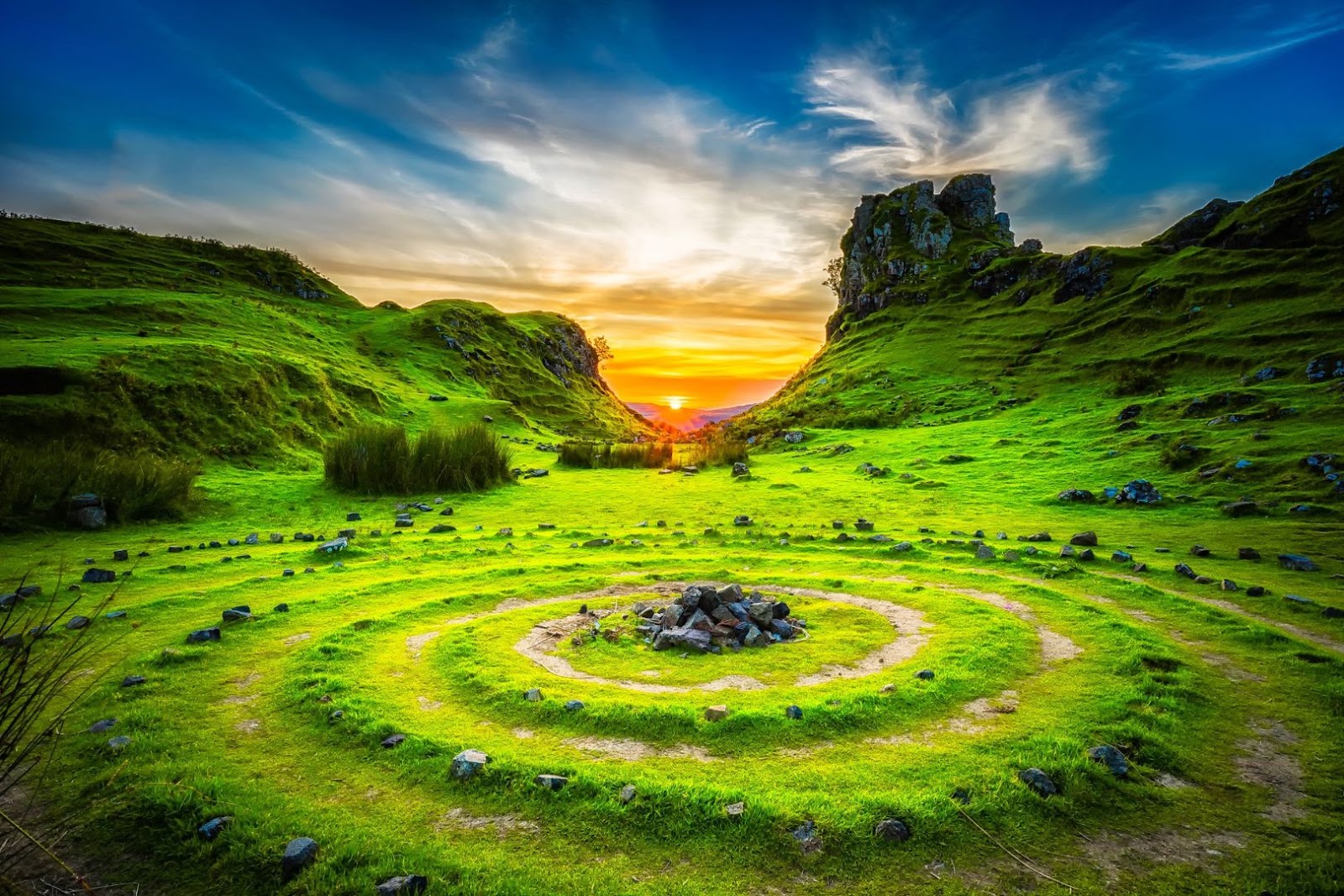 Scotland Isle of Skye Crops at Sunset