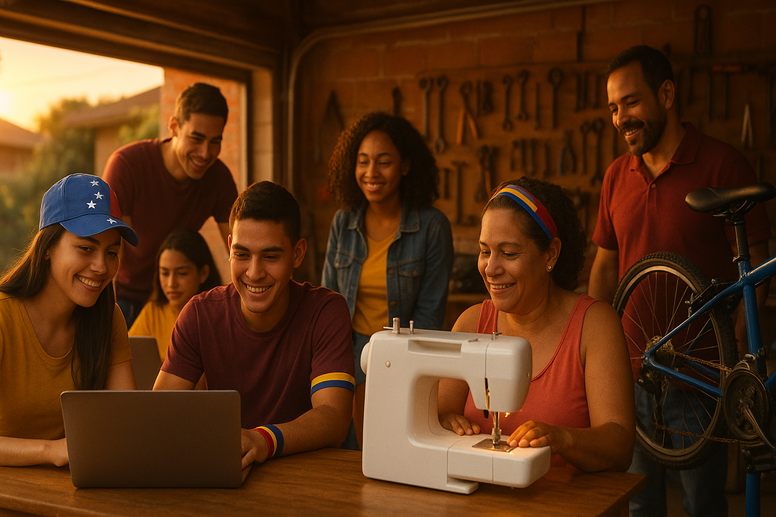 Venezolanos en la diáspora aprendiendo juntos en un taller comunitario