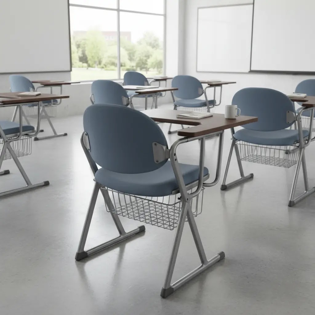 Kursi Kuliah Lipat dengan Meja Samping Praktis untuk Ruang Kelas