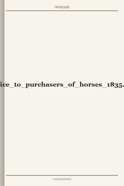 advice to purchasers of horses 1835