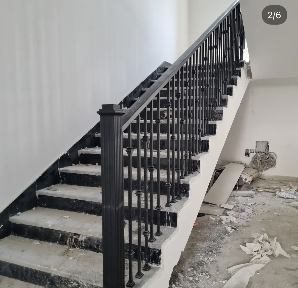 Curved stair railing bespoke design Fujairah UAE