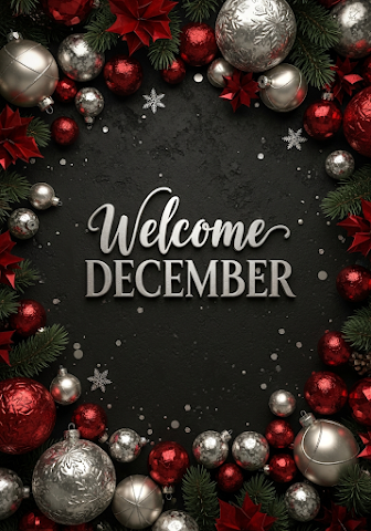 Welcome December Silver Christmas