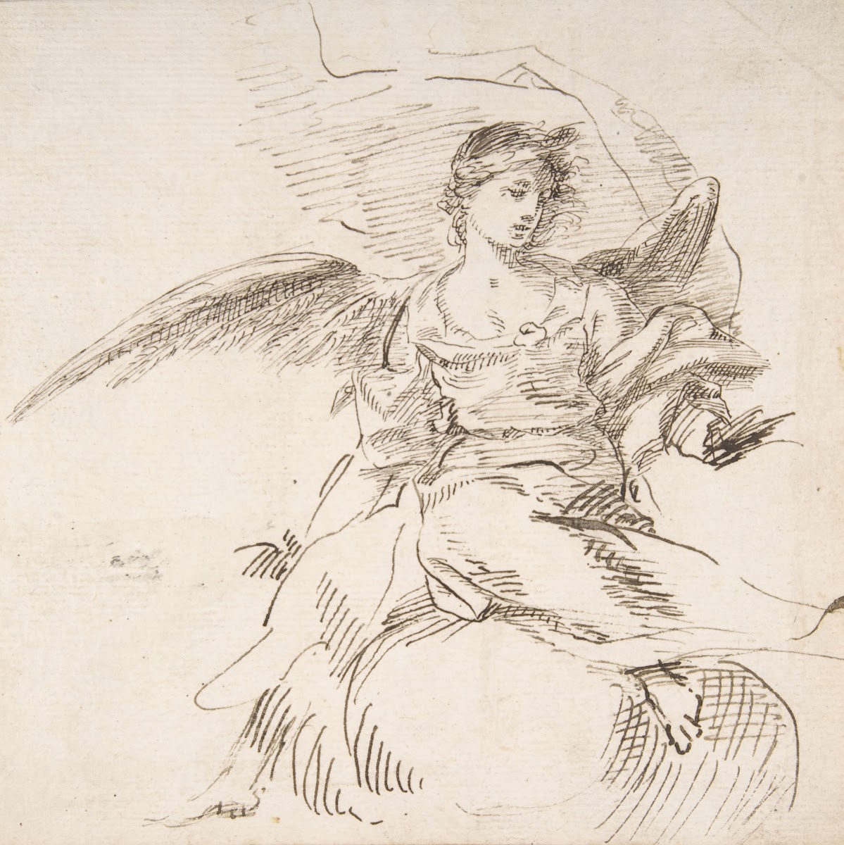 Angel Seated on Clouds ca 17001750