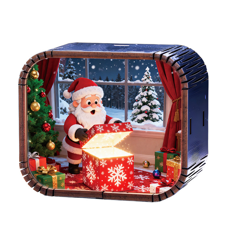Miniature wooden music box, Christmas Edition