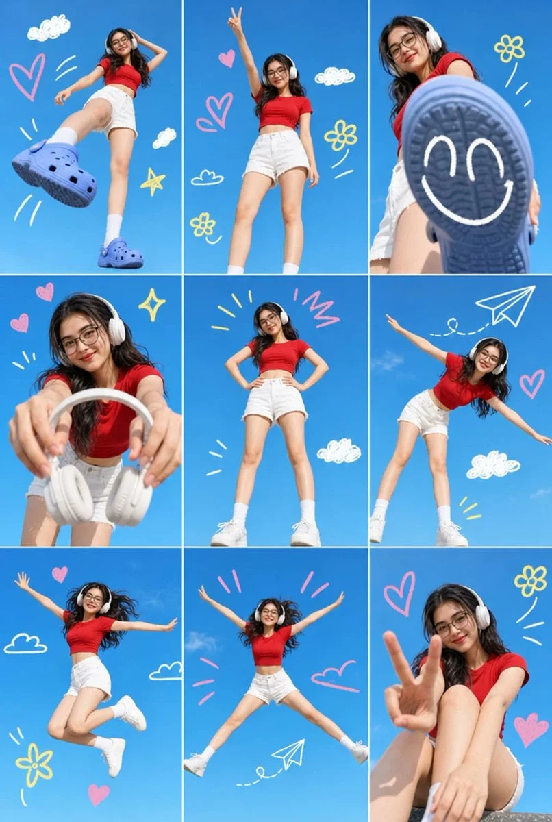 Un collage de cuadrícula de 3x3 que contiene