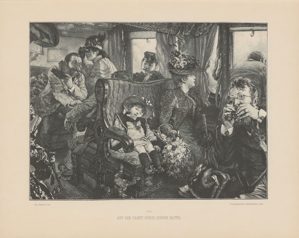 Auf der Fahrt durch schöne Natur 1895
