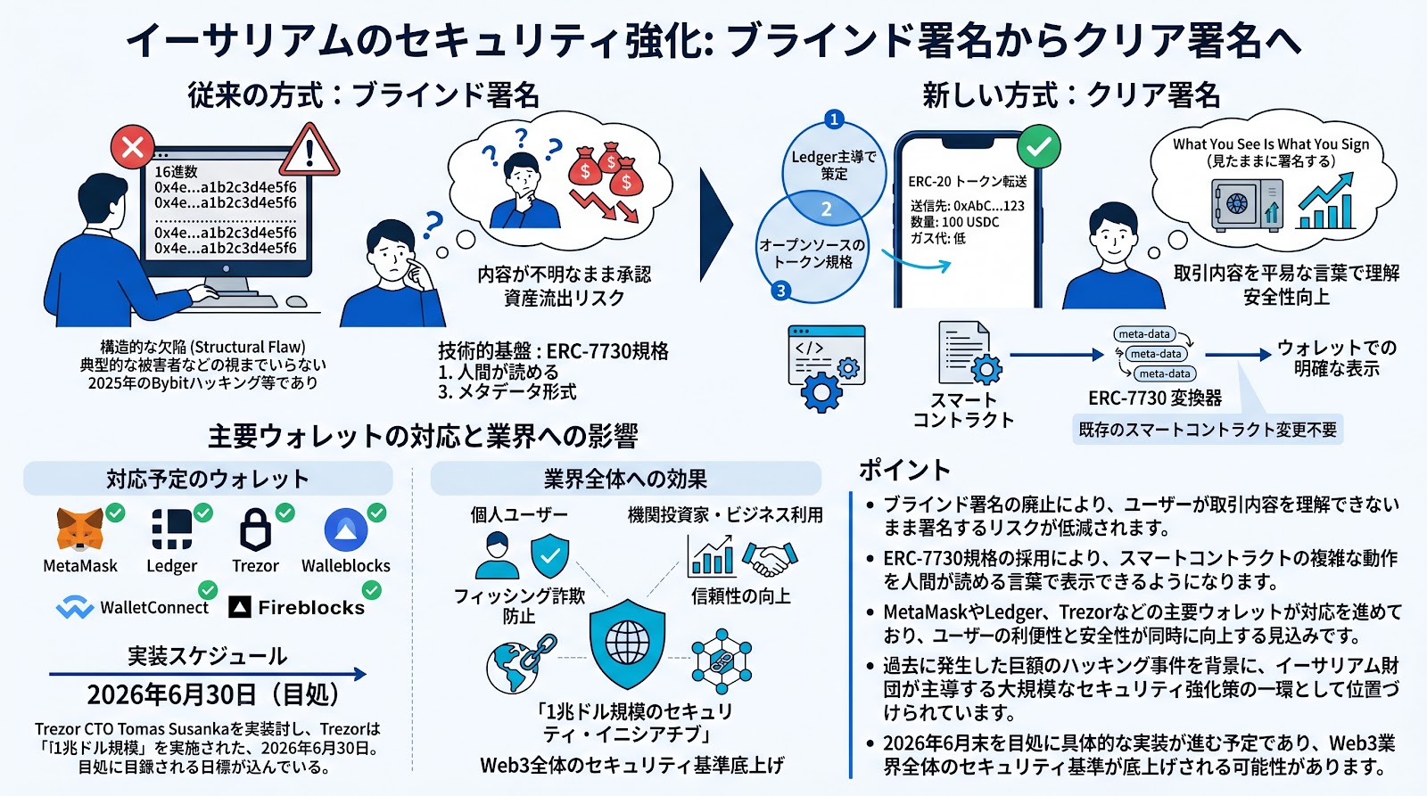 イーサリアムがセキュリティ機能クリア署名を導入 ブラインド署名の欠陥解消へ