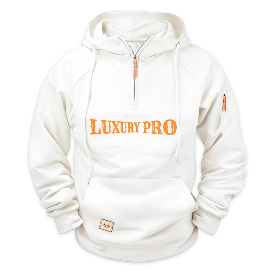 2D Waffle Spliced Half-Zip Sweatshirt