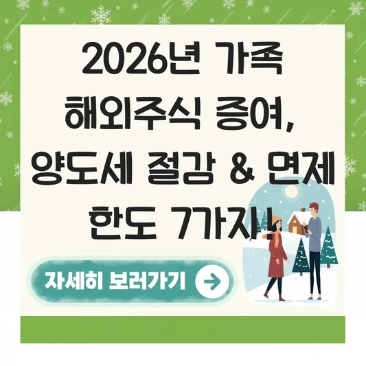 가족 간 해외주식 증여를 통한 양도소득세 절감 방법 및 증여세 면제 한도 대표 이미지