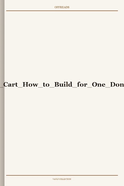 DTU Animal Cart How to Build for One Donkey 1999
