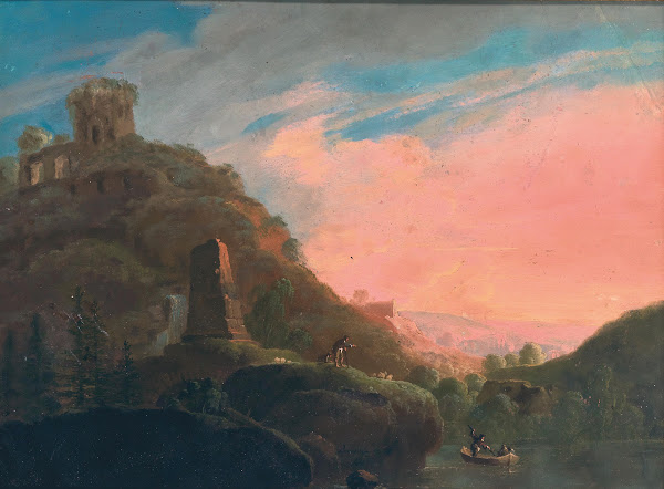 A Scene At Dusk In A Vast Bucolic Landscape 1806