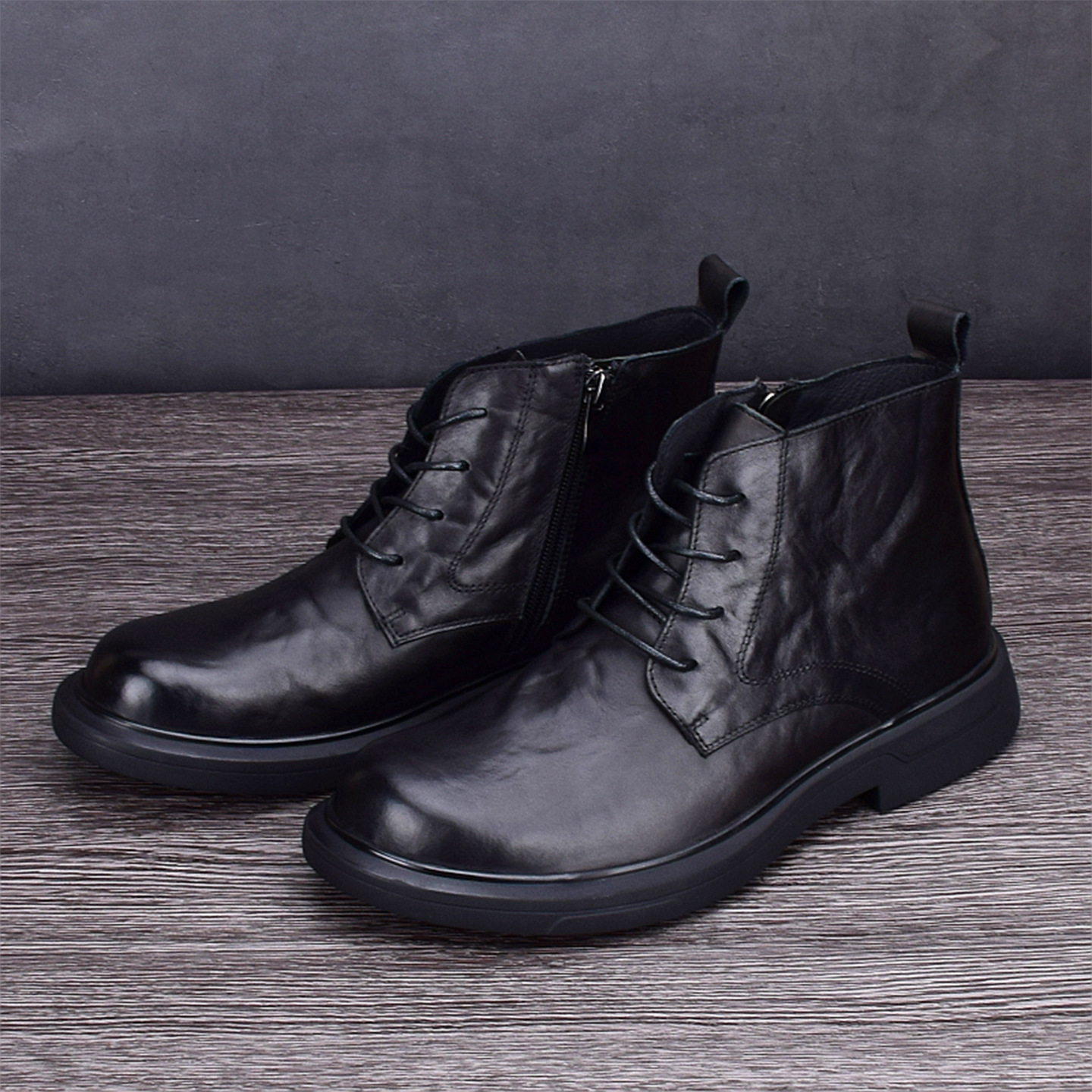 Insulated Men's Leather Boots for Winter