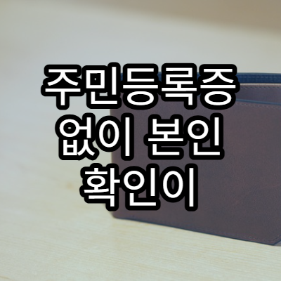 주민등록증 없이 본인 확인이 가능한 행정 상황 정리