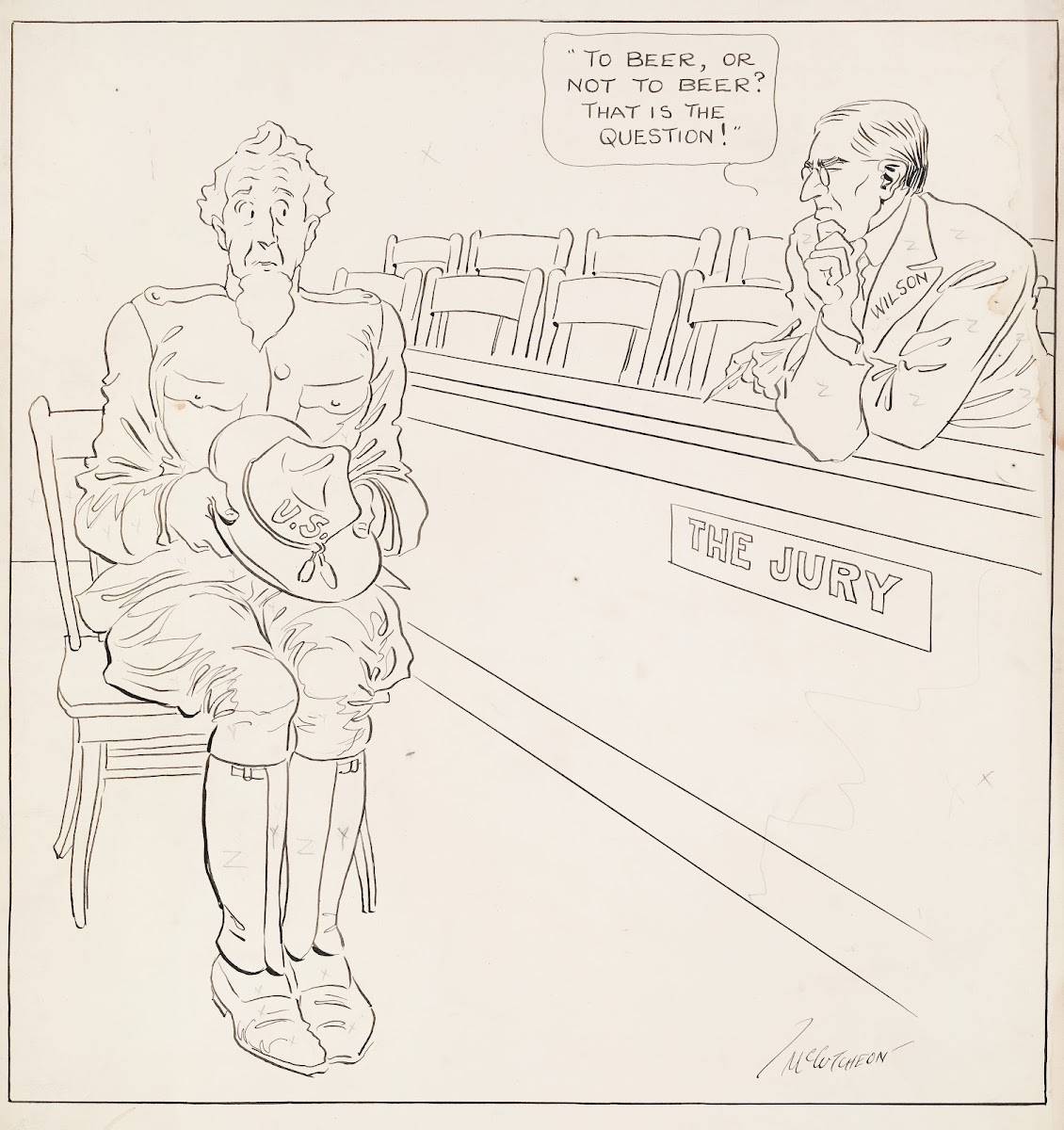 In the Hands of the Jury Is he Pro or Anti draught 1917