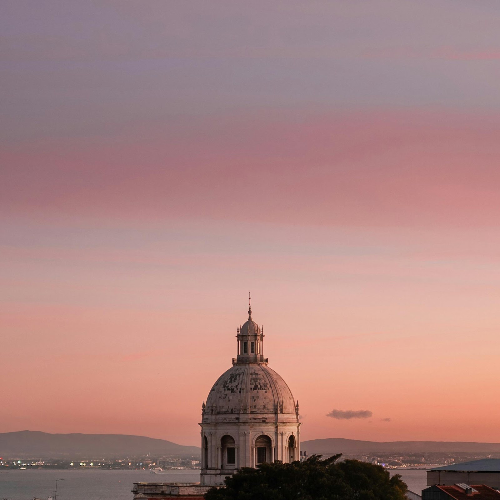 Download National Pantheon At Lisbon Sunset 2K iPhone