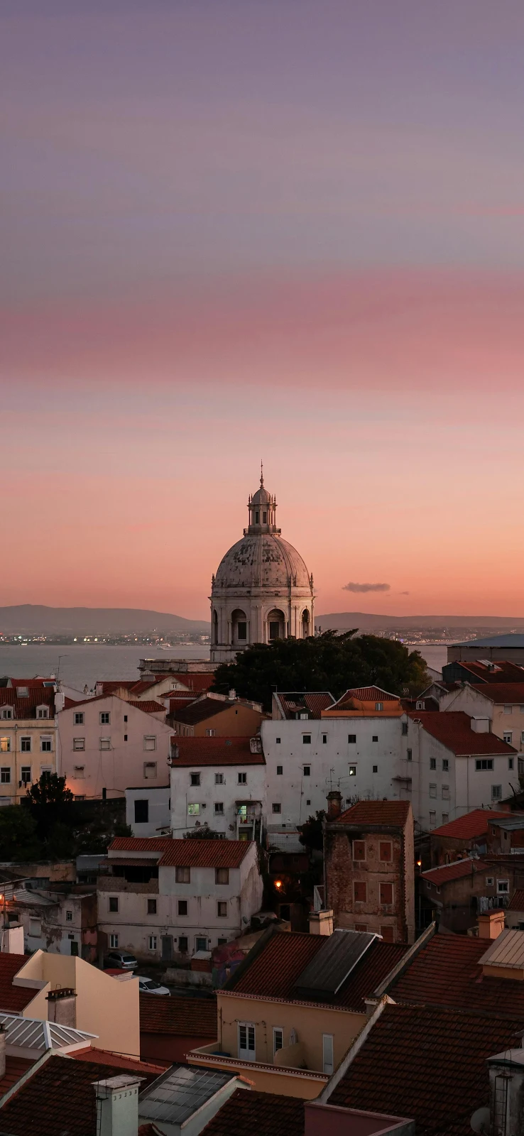National Pantheon At Lisbon Sunset - Cityscape Photography 2K iPhone Wallpaper (2029x4396)