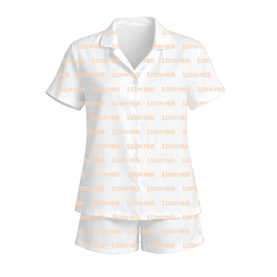 AOP PTB Satin short sleeve & shorts pajama set (no piping)