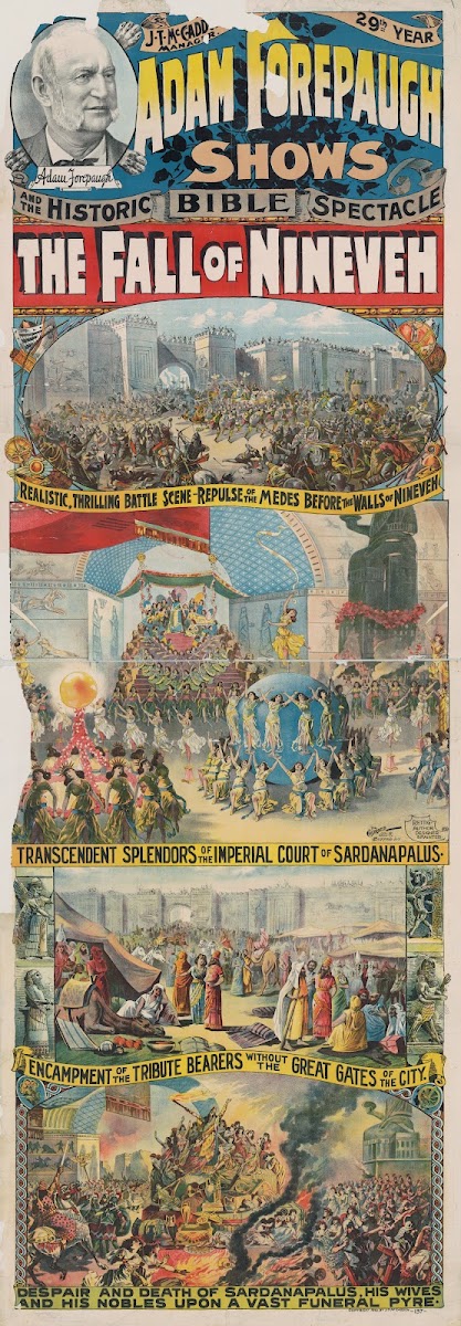 Adam Forepaugh shows and the historic bible spectacle The fall of Ninevah 1892