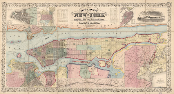 City  County Map Of New York  Brooklyn Williamsburgh Jersey City  The Adjacent W