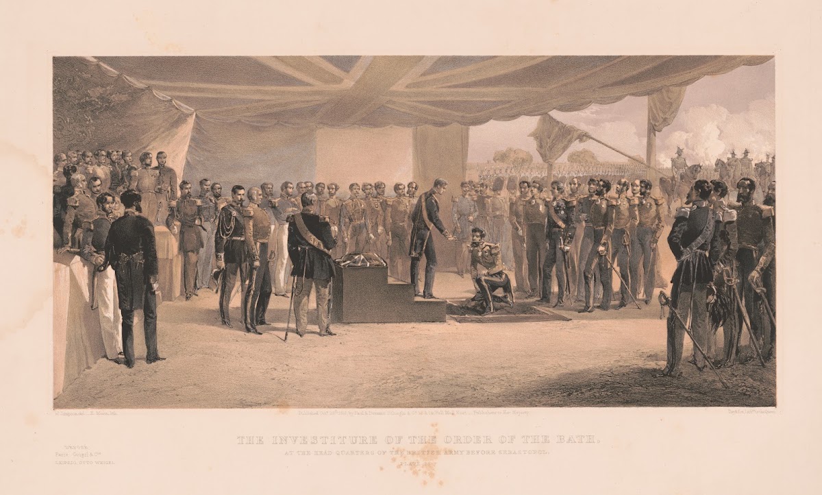 The investiture of the Order of the Bath At the head quarters of the British arm
