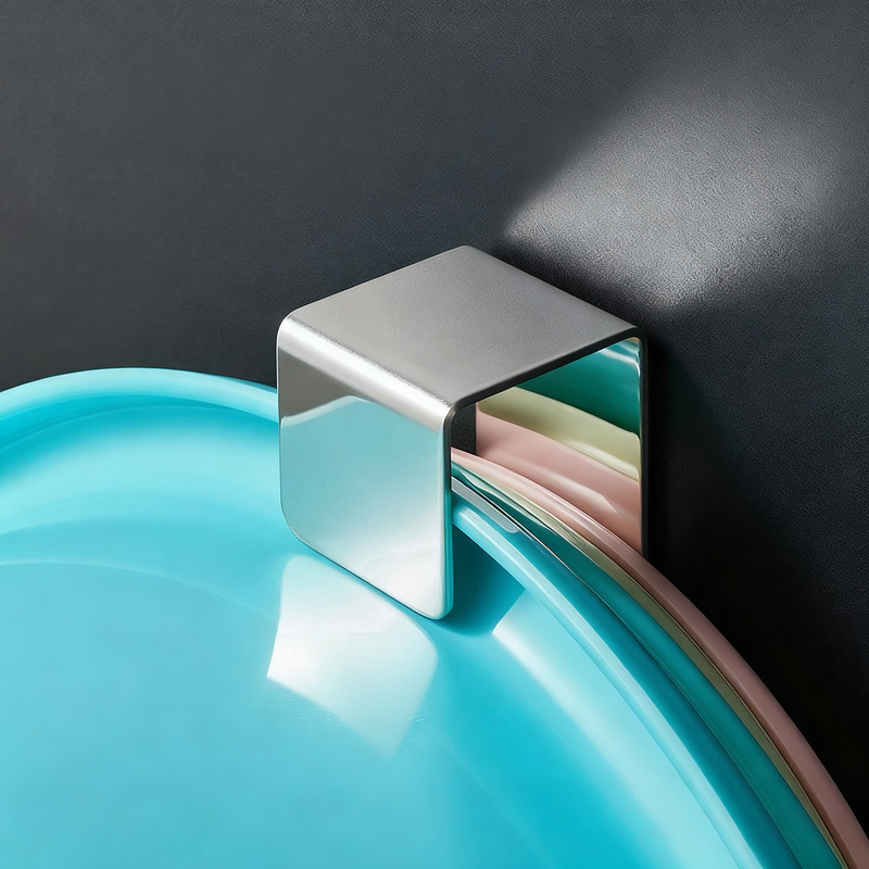 Stainless steel sink holder, wall-mounted, drill-free