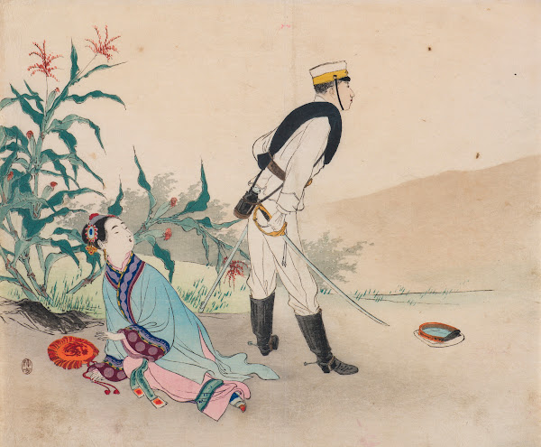 Frontispiece Illustration for the Novel Hinodejima Island of the Rising Sun 1902