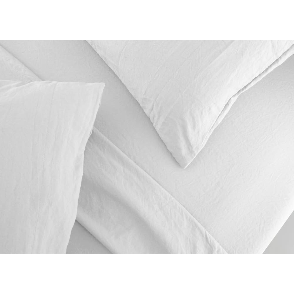Set de sábanas queen de poliéster Dalfiori Basic™ Skagen color blanco, 4 piezas
