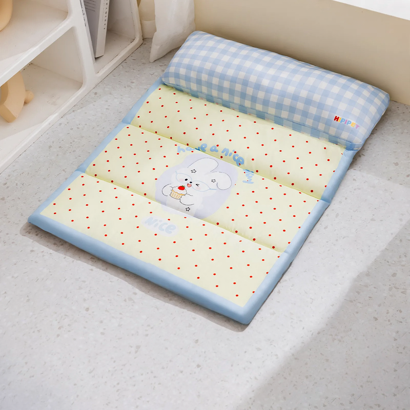 Foldable Pet Bed with Cooling Effect and Backrest