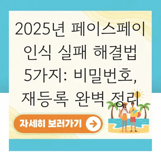 페이스페이 얼굴 인식 실패 시 결제 비밀번호 사용 및 재등록 방법 대표 이미지
