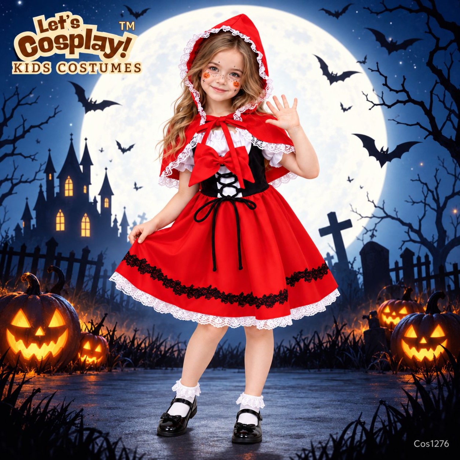 萬聖節小紅帽主題兒童角色扮演服 90–160碼 Little Red Riding Hood Kids Costume｜COS1276