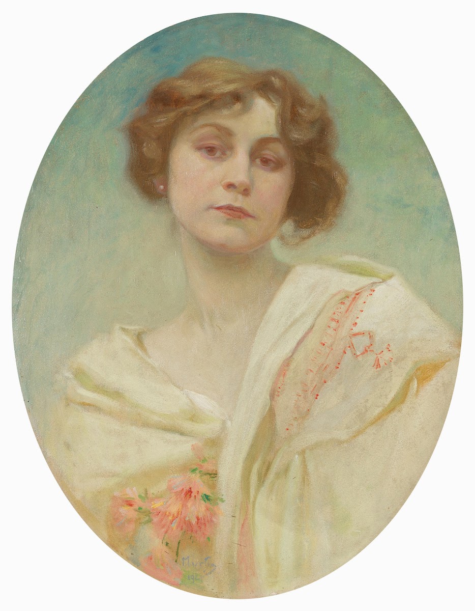Portrait of a young woman in folk costume 1921