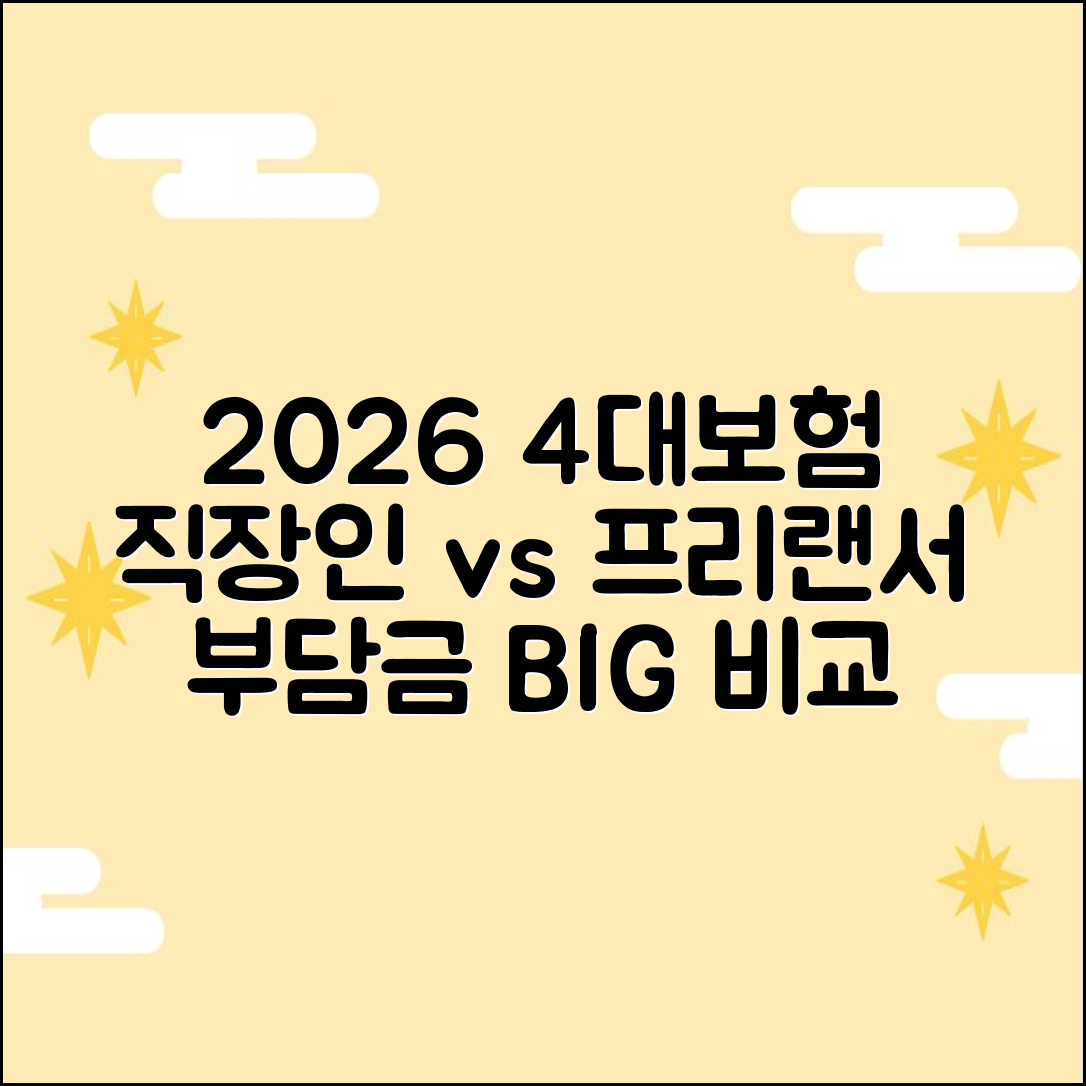 2026 4대보험: 직장인 vs 프리랜서 부담액 2가지 비교