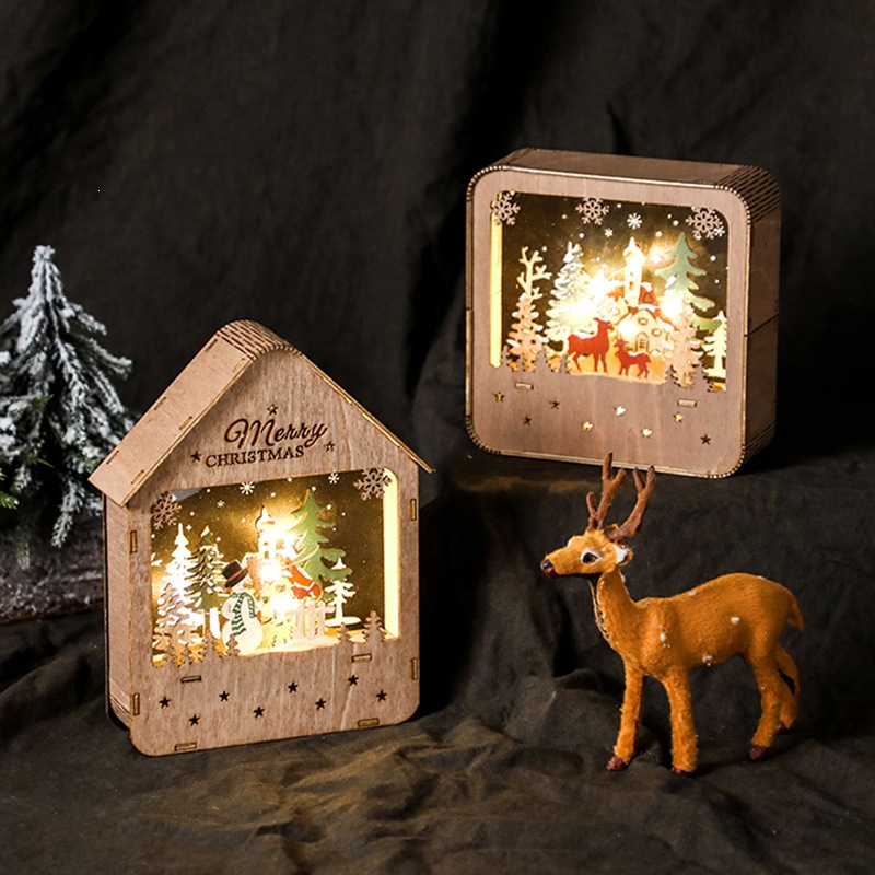 Dekoratives Holzhaus mit LED-Beleuchtung