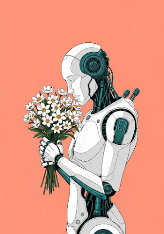 Robot with Flowers
