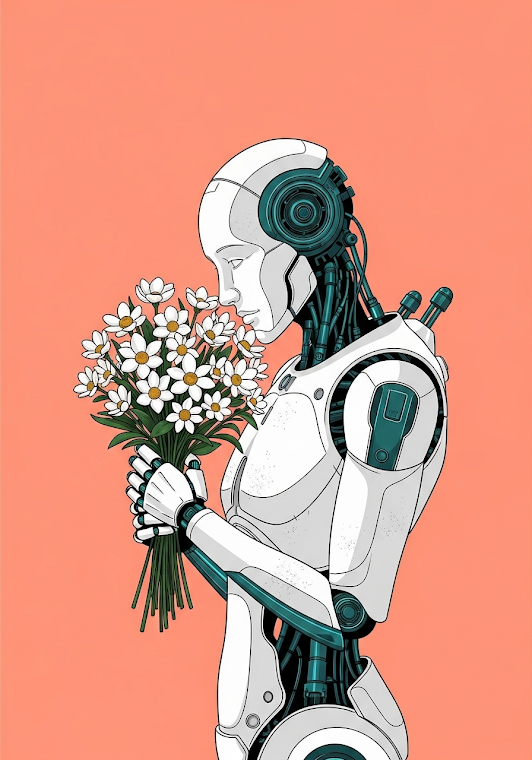 Robot with Flowers