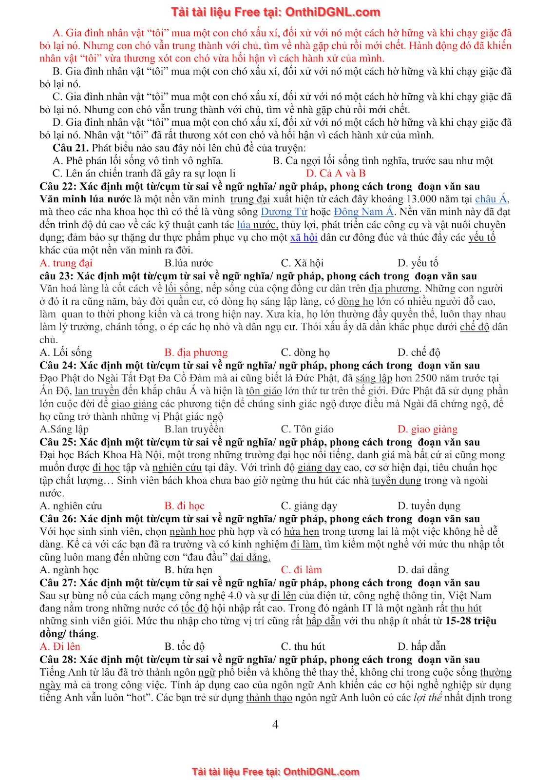 39 Đề ôn HSA - ĐỊnh tính