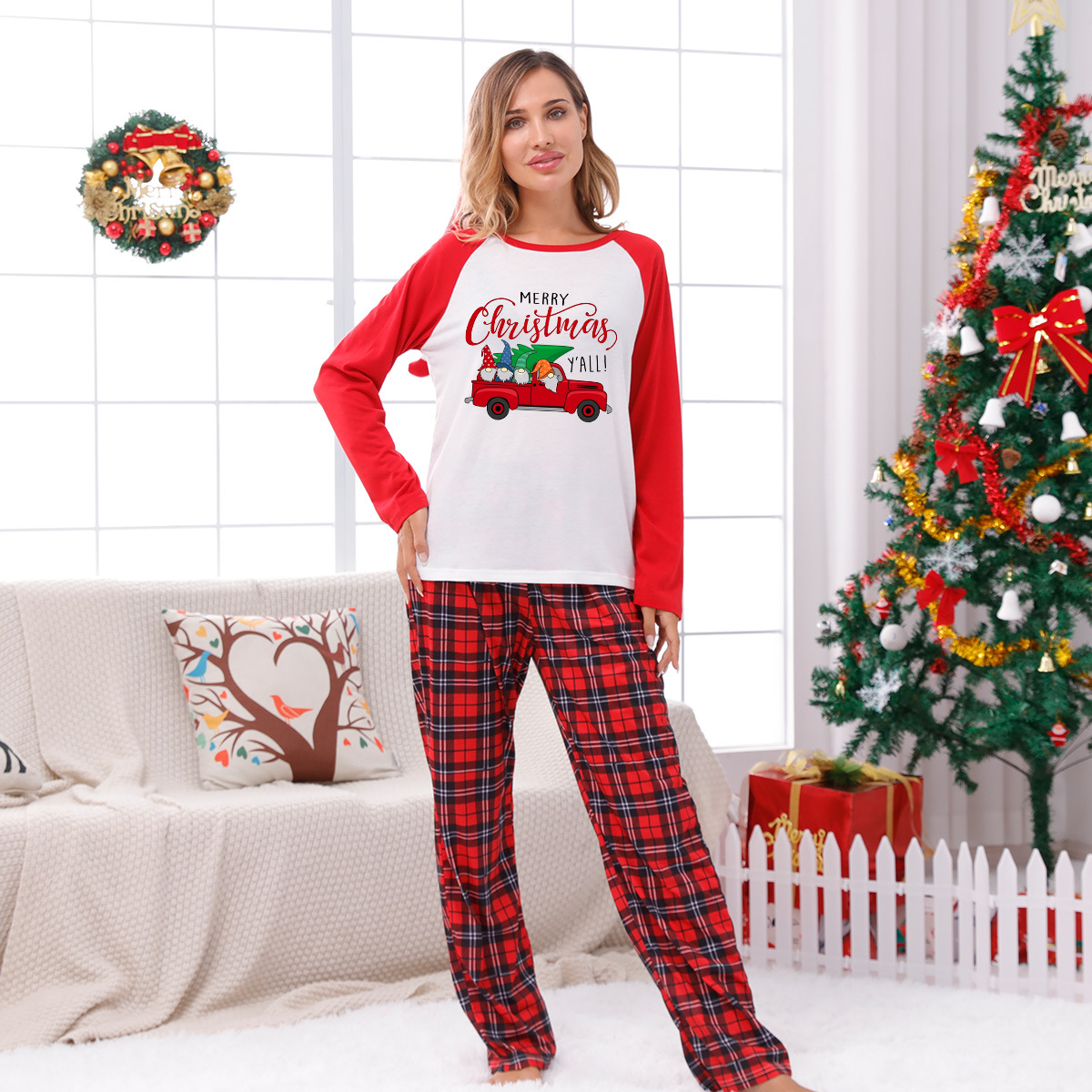 Family Pajama Set with Checkered Pattern