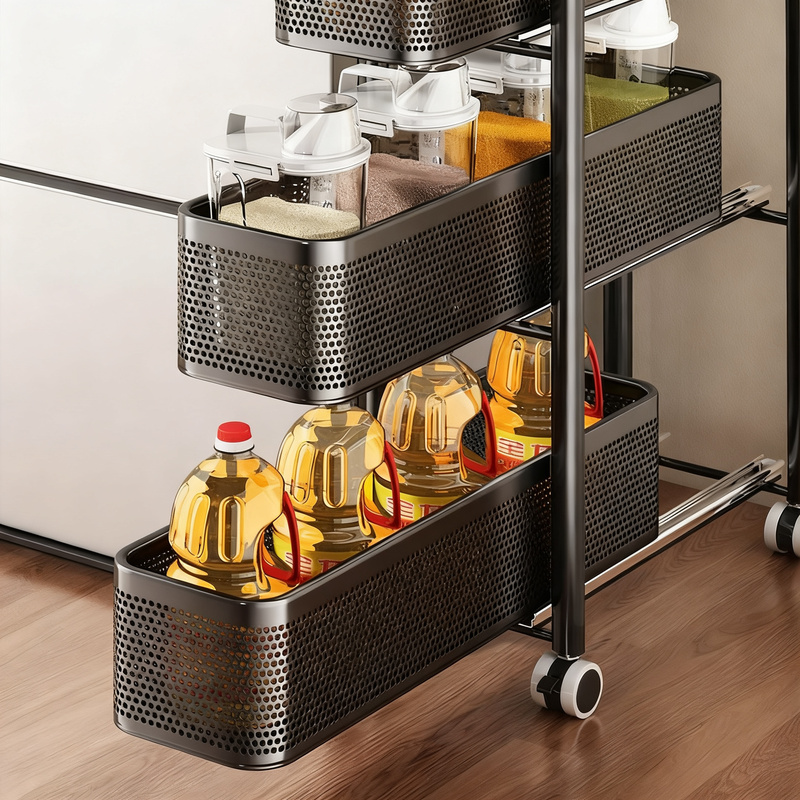 Slim drawer organizer for kitchen and bathroom