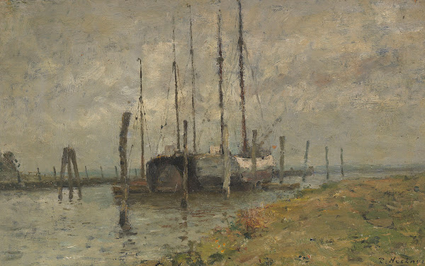 Segelboot im Hafen von Schulau 1920