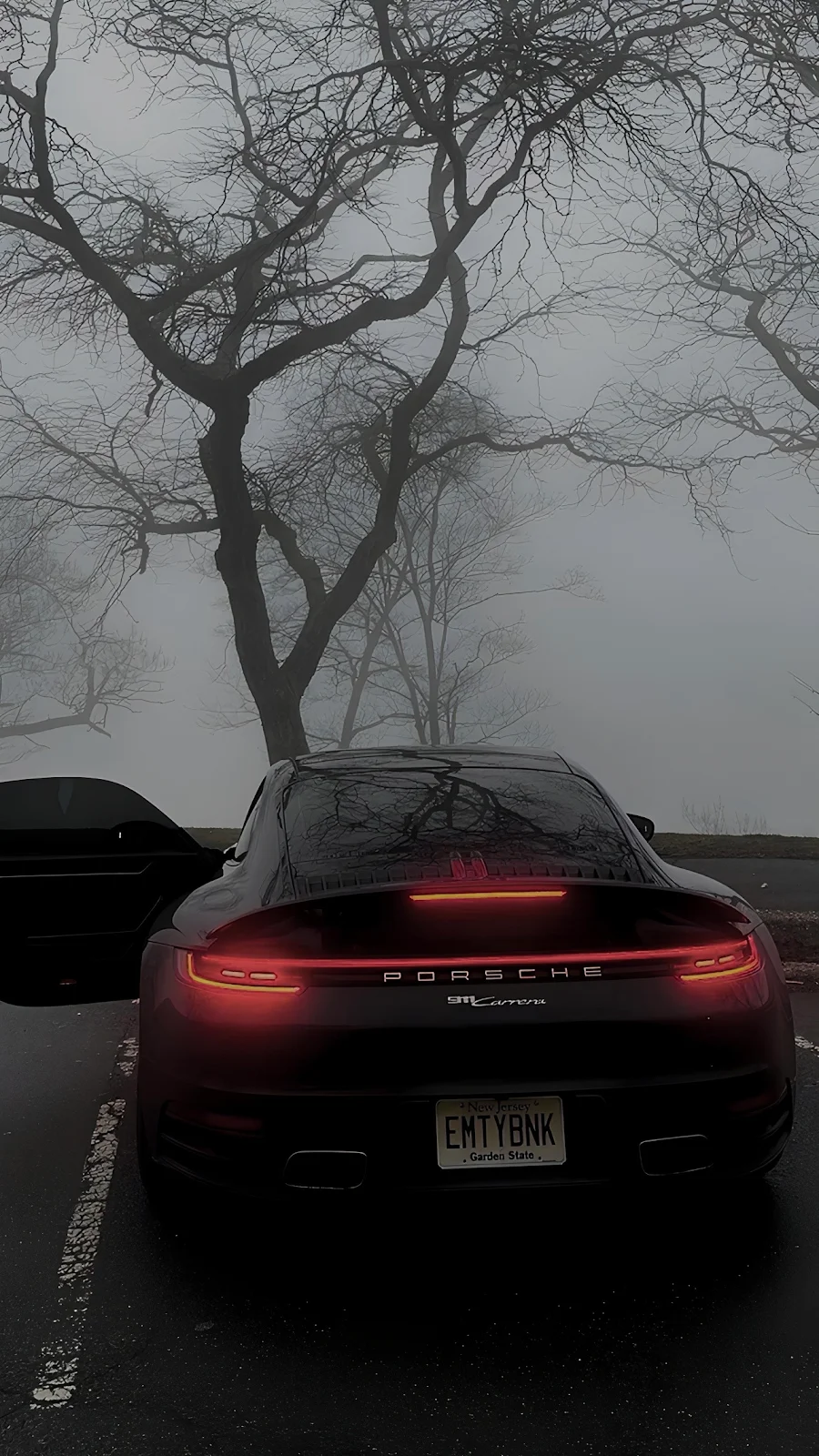 Porsche 911 Carrera in Fog - Automotive Photography Full HD iPhone Wallpaper (1286x2286)