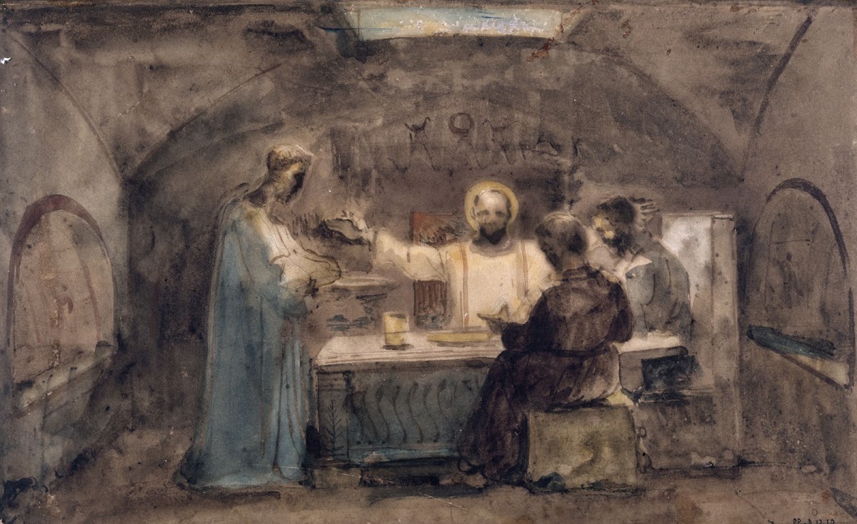Un repas dans une crypte 1841