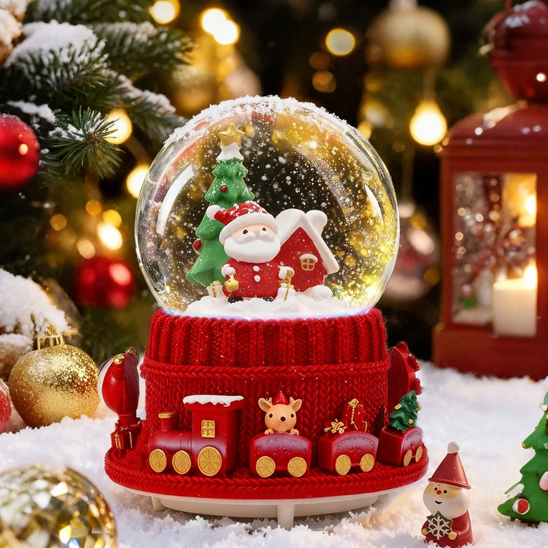 Crystal Ball Music Box with Lighting and Snow Effect