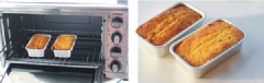 Bật lò nướng đến 170 độ, cho khay bánh vào lò, nướng 35 phút hoặc cho đến khi bề mặt bánh ngả màu nâu vàng là được. Có thể kiểm tra bánh bằng cách xiên que tăm vào thử, nếu rút que thấy sạch là được.