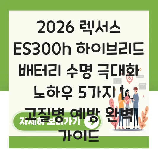 렉서스 ES300h 하이브리드 배터리 수명 및 고질병 예방하는 관리 노하우 대표 이미지