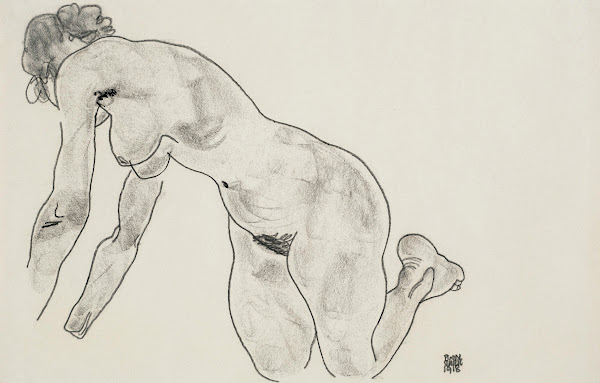 Hockender weiblicher Akt 1918