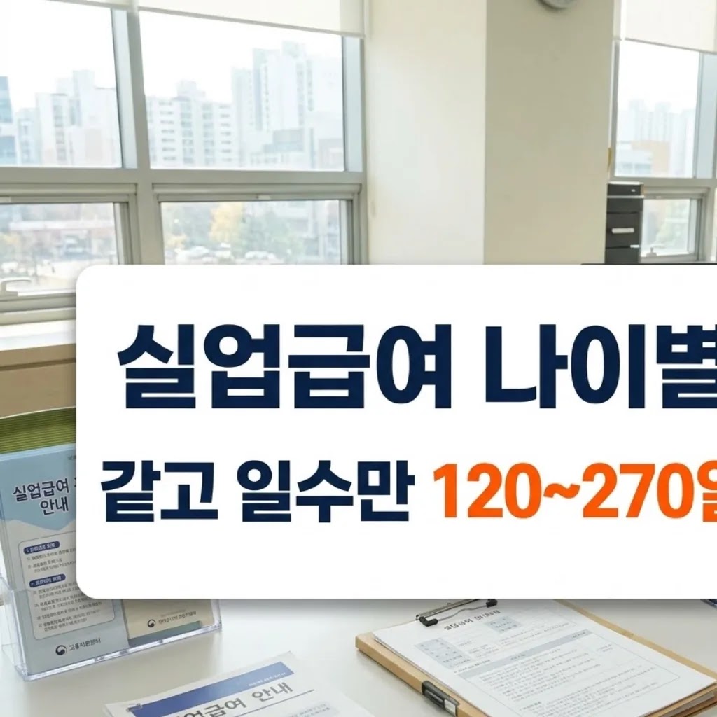 실업급여 나이별 금액은 같고 일수만 120~270일